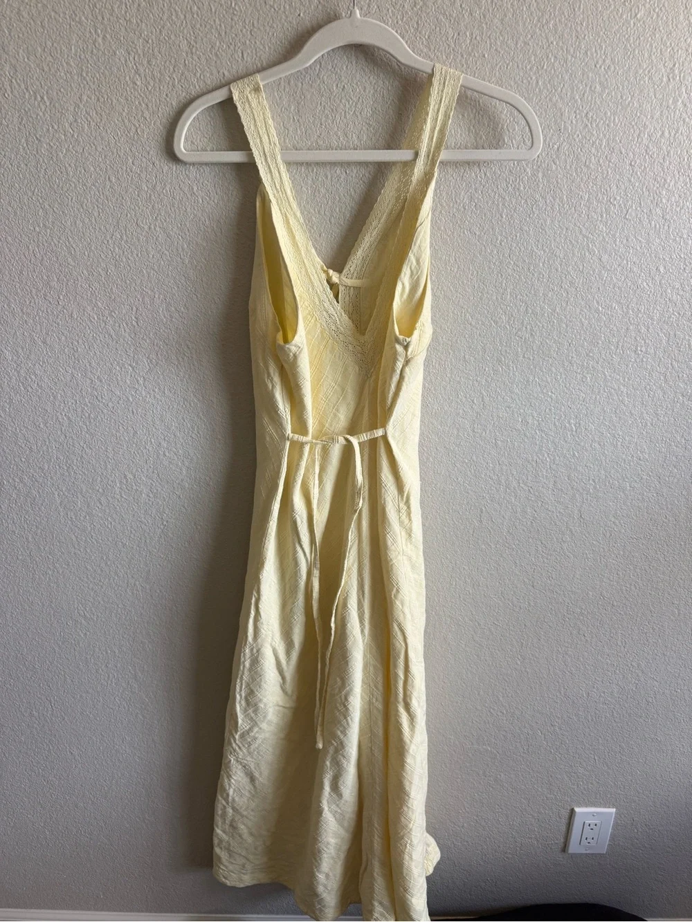 NWOT Free People Free-est Adela Maxi Dress Banana Cream Yellow Boho Lace Small